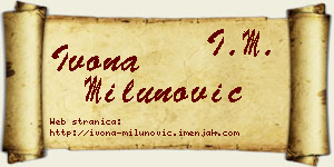 Ivona Milunović vizit kartica